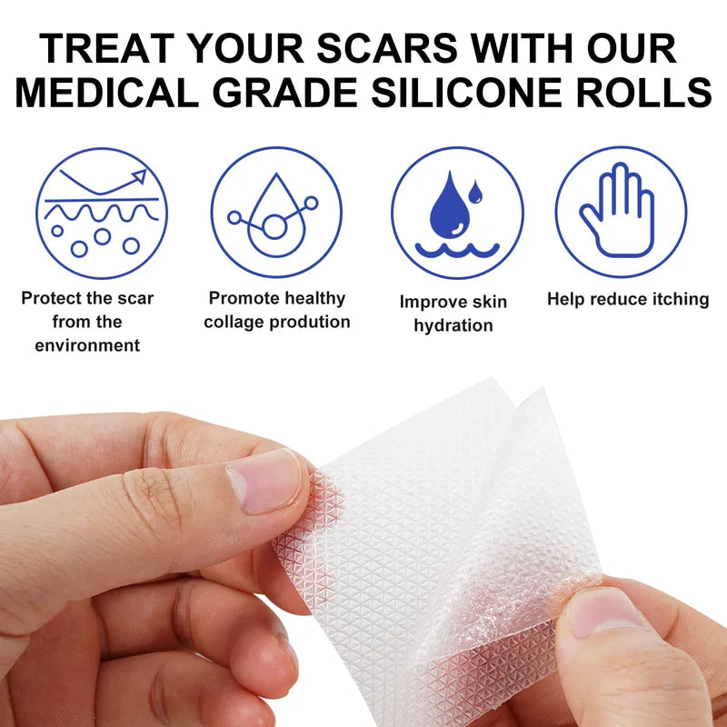 Invisible Silicone Scar Sheets Self-Adhesive Skin Care Tape - Reusable 4cm x 3m