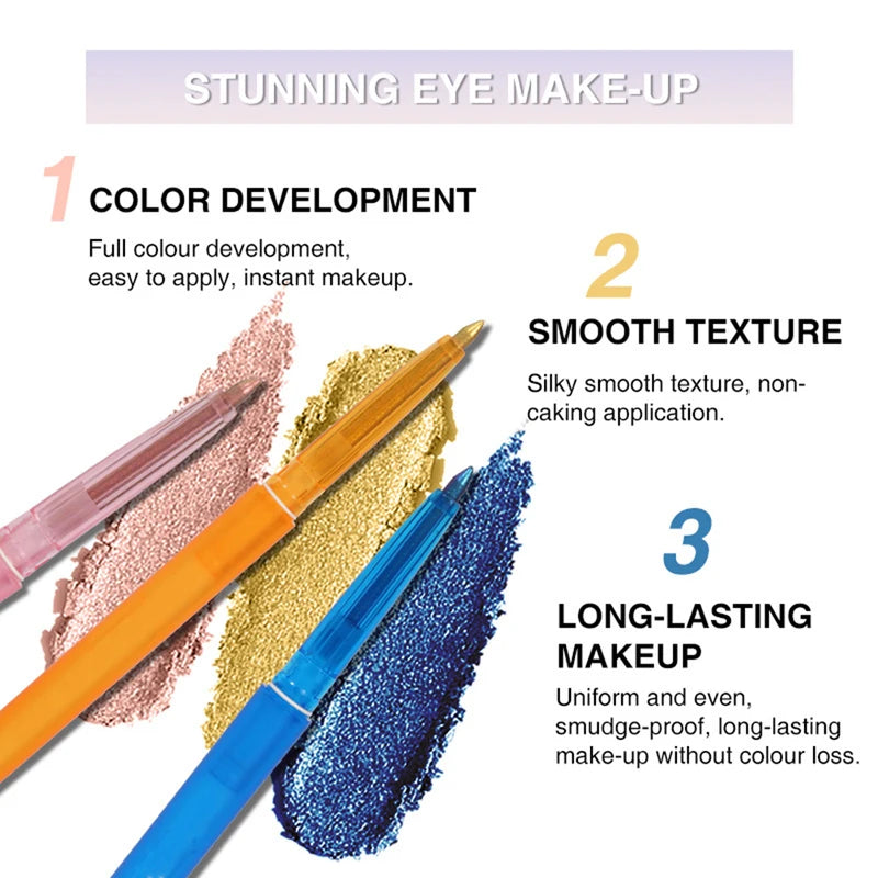 6-Color Waterproof Long-Lasting Eyeliner Pencil with Custom Logo - Vegan & Optical Chameleon