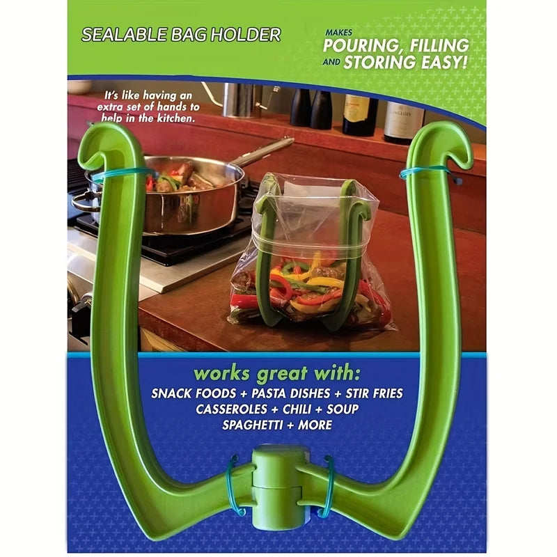 Heavy-Duty Plastic Bag Holder with Sturdy Base - Space-Saving Organizer for Kitchen, Pantry, Garage
