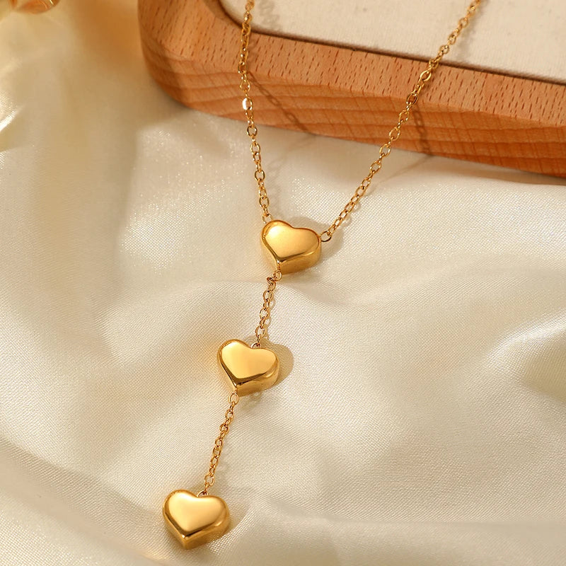 Small Peach Heart Pendant Necklace for Women - Valentine's Day Gift Jewelry