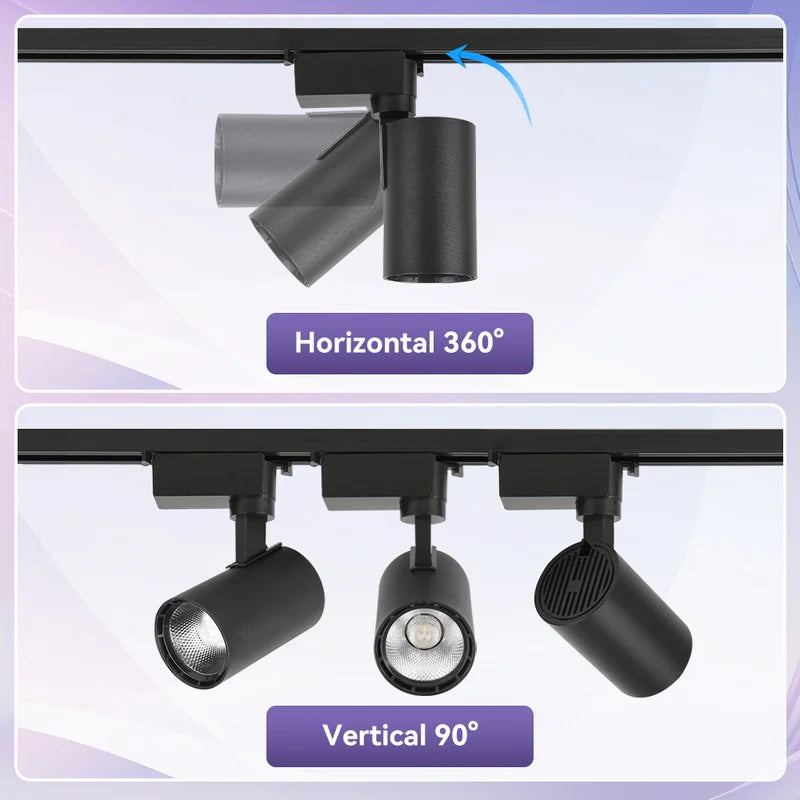 LED Track Light Ceiling Spotlight 12W-50W COB Rail Lamp for Living Room Shop