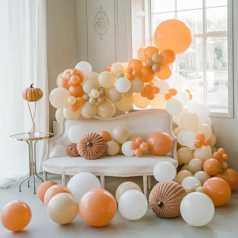Fall Balloon Wreath Set - 10 Inch Latex Balloons for Thanksgiving Birthday Decorations