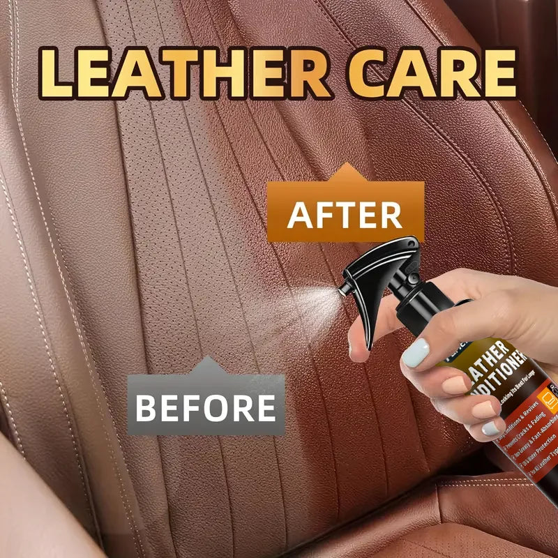 Car Leather Shine Spray 100ML High Gloss Waterproof Nourishing Anti-Aging