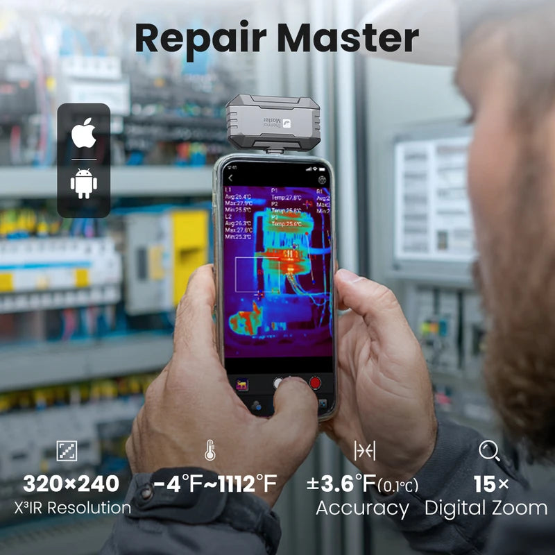 Thermal Imager P1 for USB-C Phones - 320x240 IR Resolution, 25Hz, 600°C Temp Range