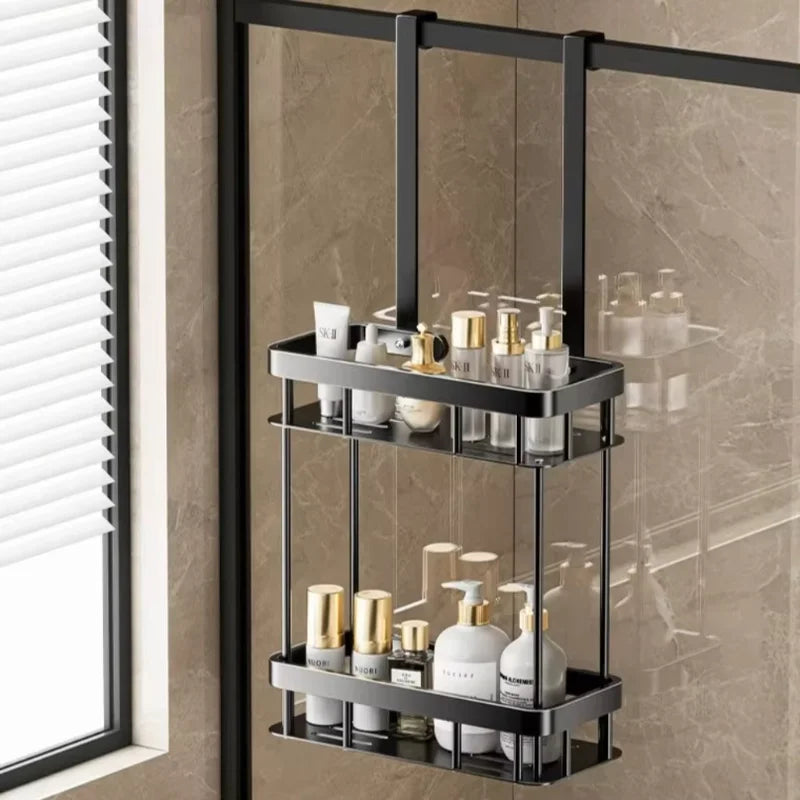 2-Tier Over Door Shower Caddy No Drill Rustproof Bathroom Organizer