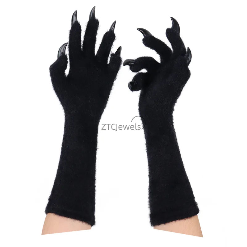 Halloween Animal Claw Gloves Long Nail Costume Prop for Cosplay & Parties