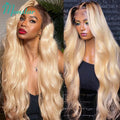 Full Lace Human Hair Wigs for Women - Brazilian Straight & Ombre Blonde Options