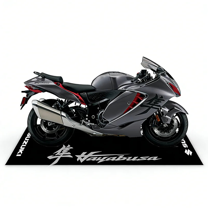 Motorcycle Parking Mat Non-Slip Garage Rug with Vivid Printing