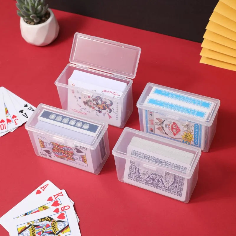 Transparent Plastic Playing Card Storage Box - Compact, Durable, Stackable