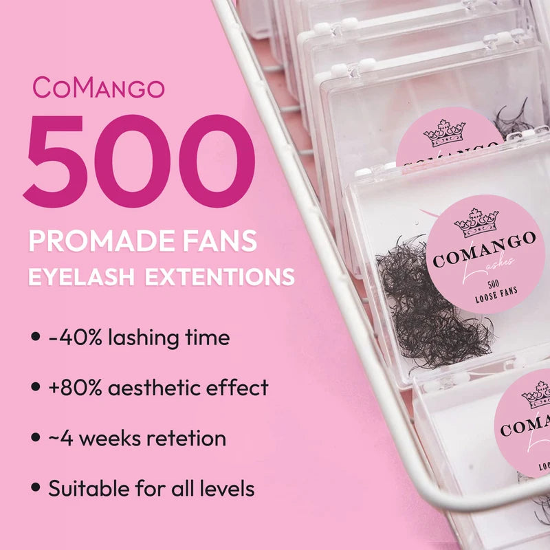 Premade Russian Volume Eyelash Fans 3D-16D for Lash Extensions - Sharp Stem Thin Base