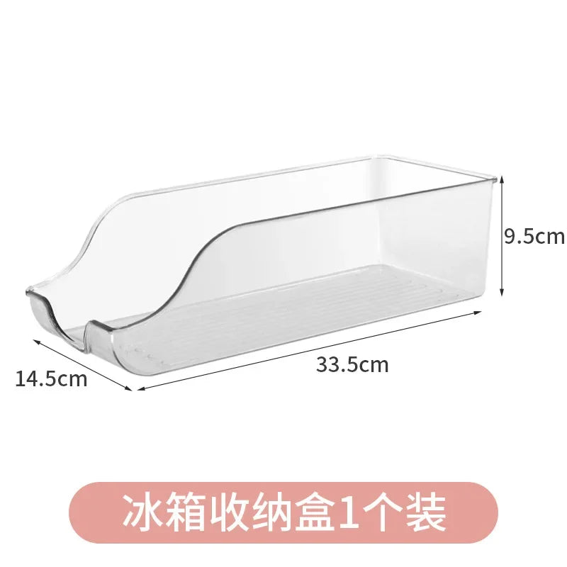 Refrigerator Storage Box Organizer for Kitchen Food Cans and Bottles