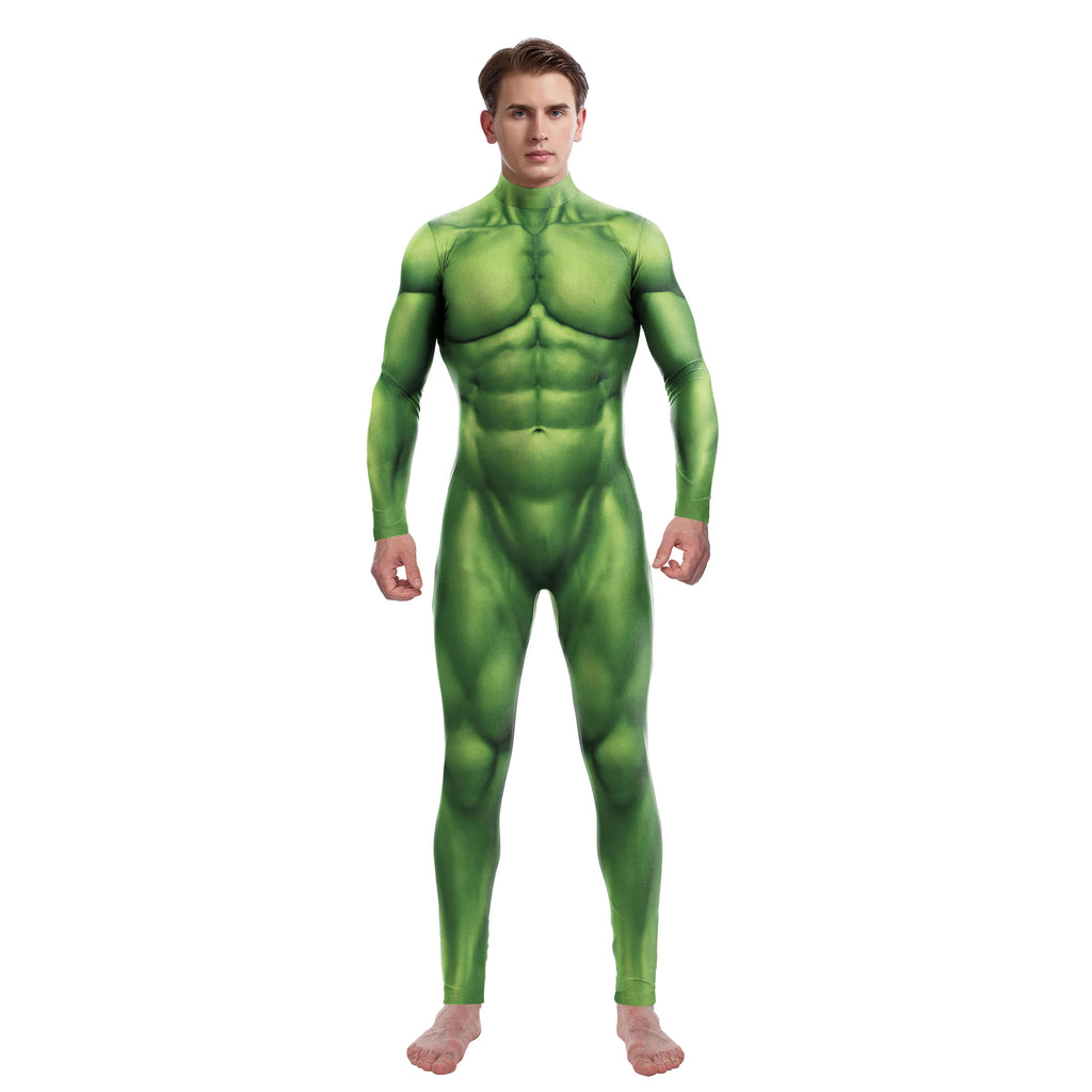 Green Muscle 3D Print Zentai Bodysuit Costume for Men & Women