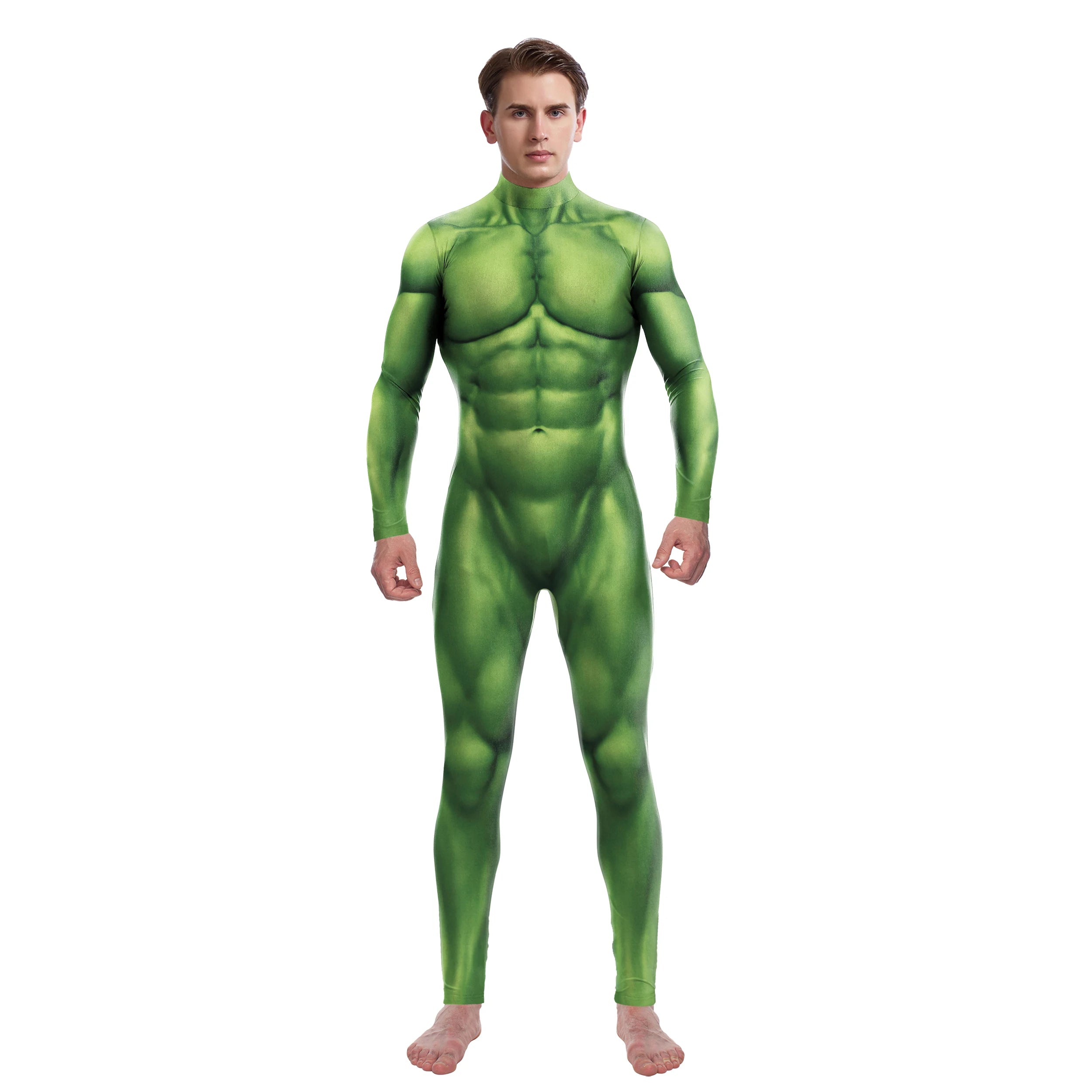 Green Muscle 3D Print Zentai Bodysuit Costume for Men & Women
