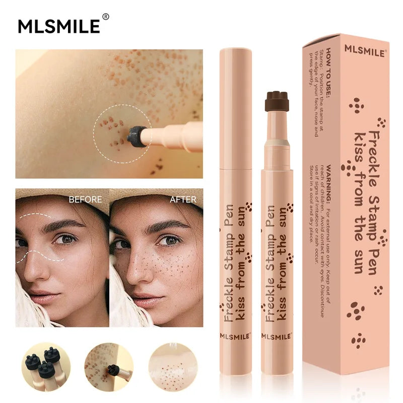 Natural Waterproof Freckles Pen Makeup Tool - Lifelike Dot Spot Stamp for Cosmetic Use