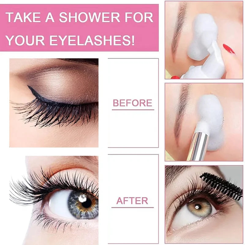 Eyelash & Eyelash Serum Cleaning Tools Set with 60ml Bottles & Brushes