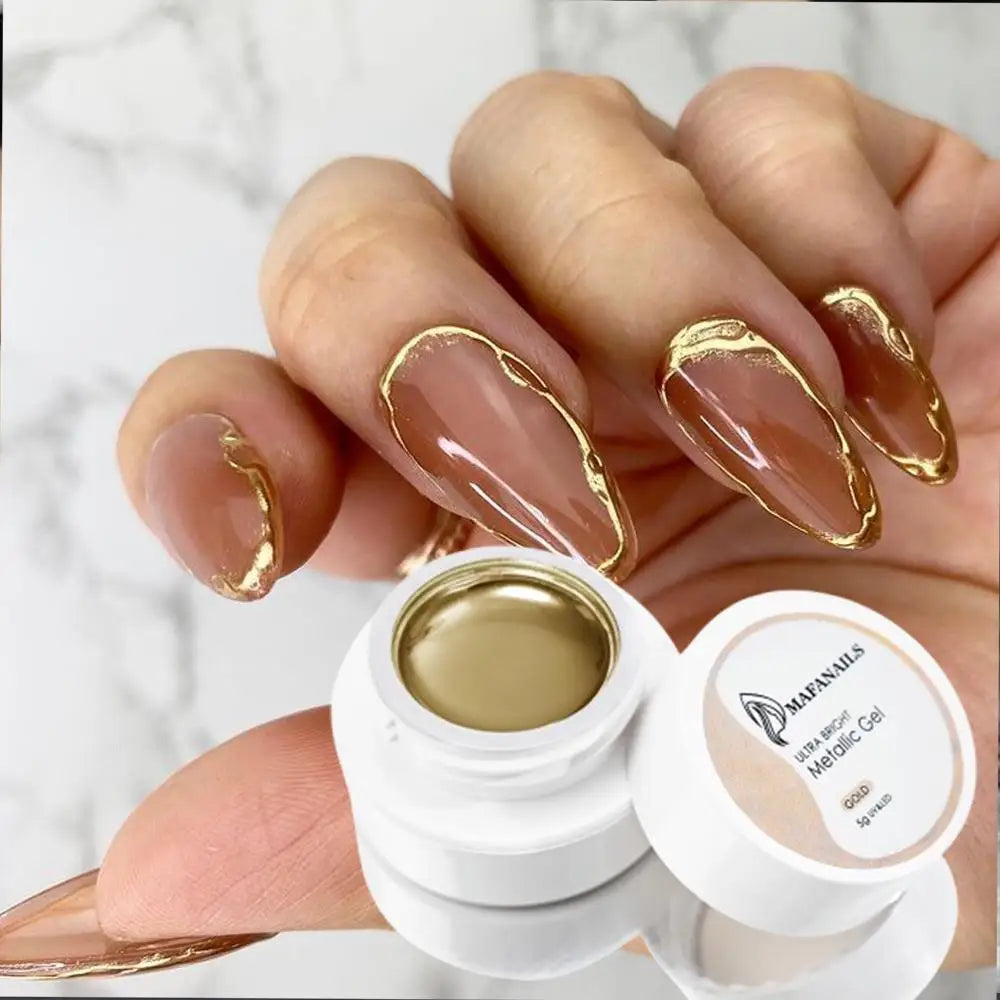 Metallic Nail Polish Set - 3D Chrome Mirror Finish for Manicure & French Art