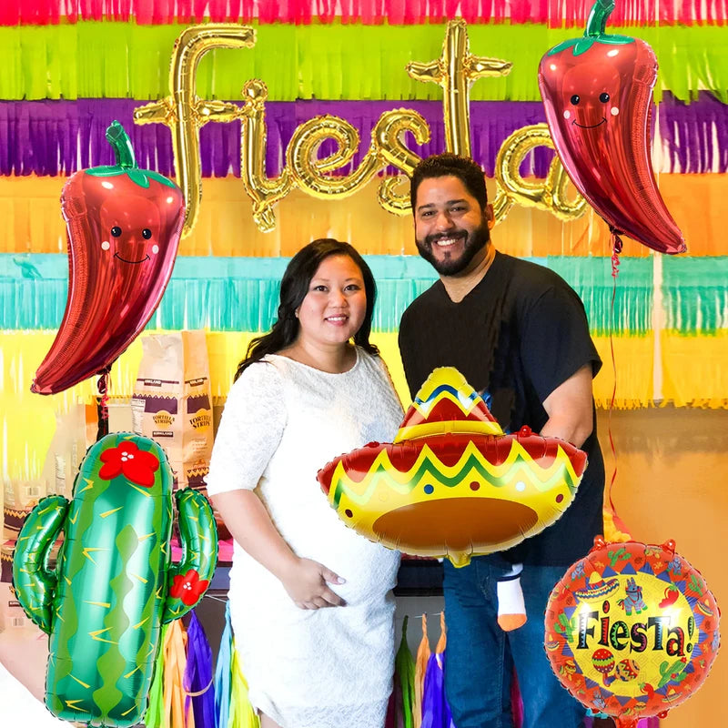 Fiesta Party Balloons Decorations for Mexican Taco Luau Birthdays Home Decor