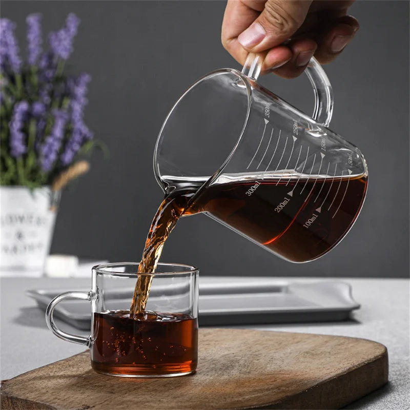 Glass Measuring Cup with Handle - Heat-Resistant Borosilicate Mug, Multiple Sizes