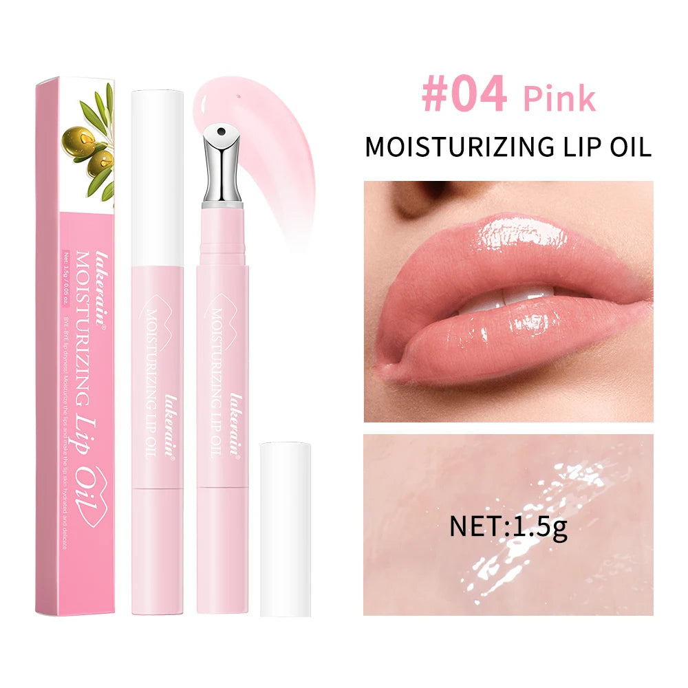 Moisturizing Lip Oil with Plumping & Shine - Nourishing Lip Care Gloss, Long Lasting