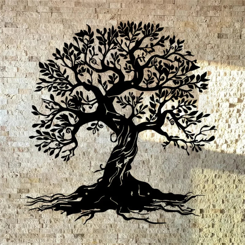 Geometric Tree of Life Metal Wall Hanging Bohemian Decor for Home & Living Room