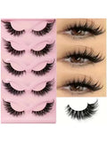 False Eyelashes 5 Pairs Long Thick Wispy Dramatic Eye Lashes for Stage & Party