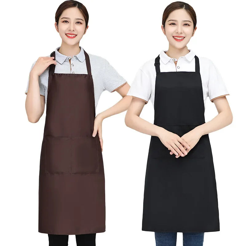 Personalized Waterproof Work Apron for Men Women with Custom Logo - Kitchen & Restaurant Use