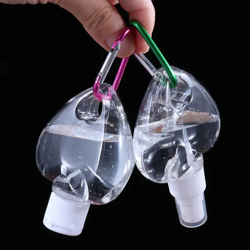 50ml Refillable Heart & Leaf Spray Bottle - Travel Perfume Lotion Container with Metal Hook