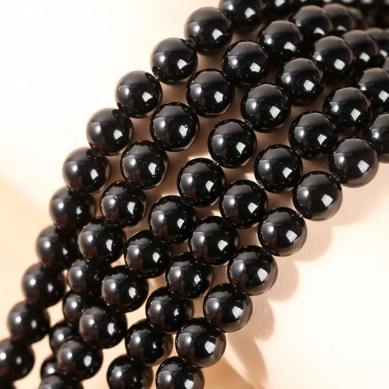 Natural Obsidian Beads 8-10mm Round Spacer Beads for Jewelry Making DIY Crafts