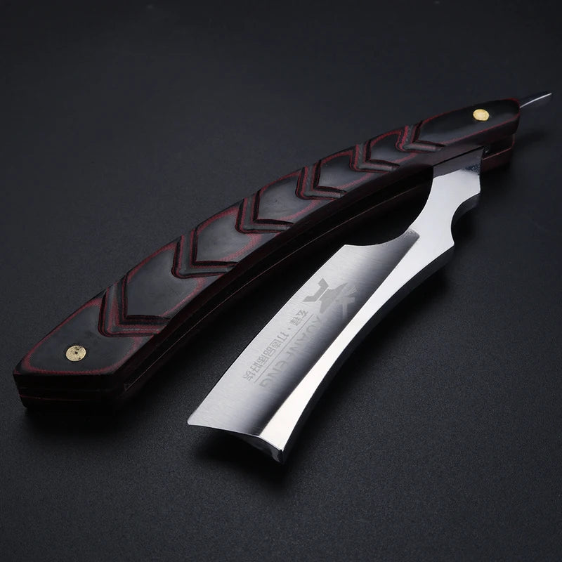 Folding Razor with High Hardness 9cr18 Steel Sharp Straight Shaving Razor Men