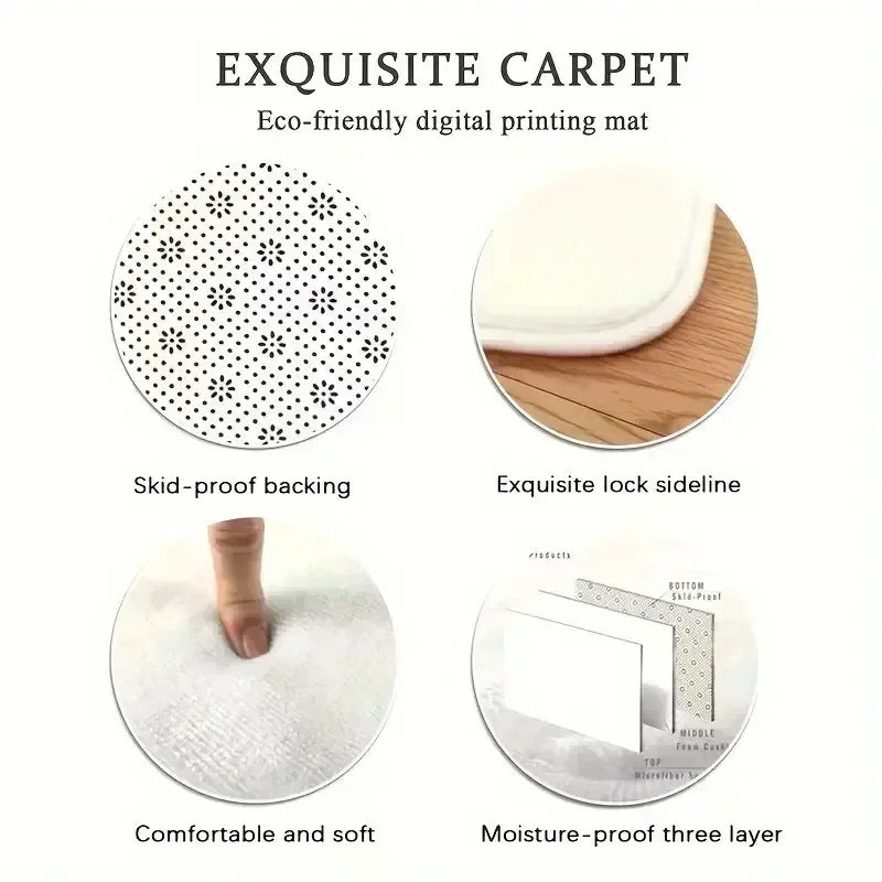 Abstract Geometric Area Rug Non-Slip Washable Floor Mat Home Decor