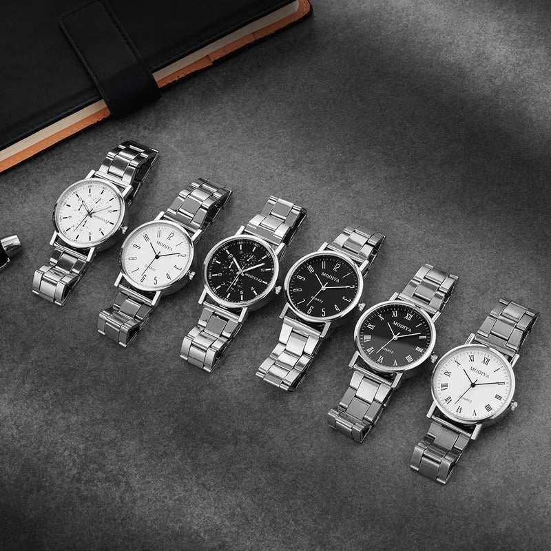 Men's Casual Quartz Watch with Alloy Band - Multiple Color Options