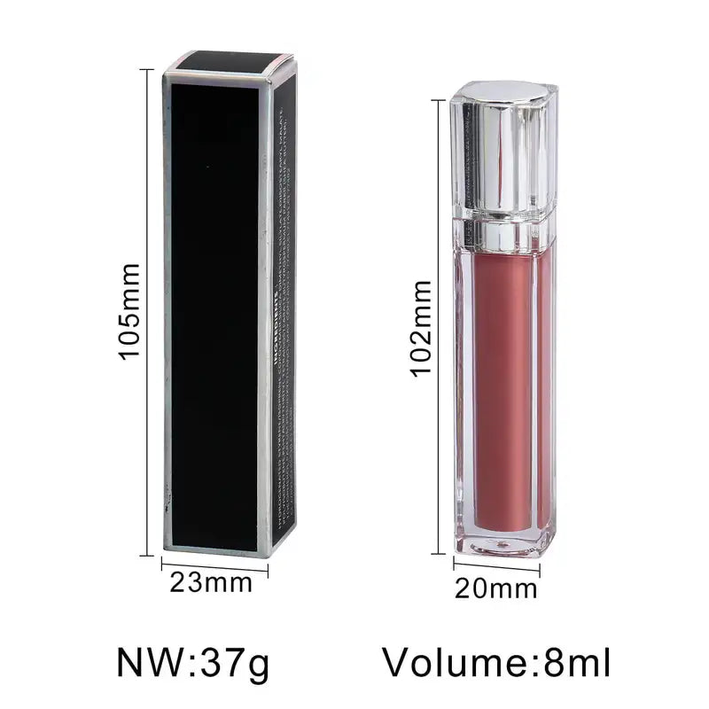 Customized Vegan Lip Gloss Wholesale Moisturizing Clear Makeup Liquid Lipstick with Glitter