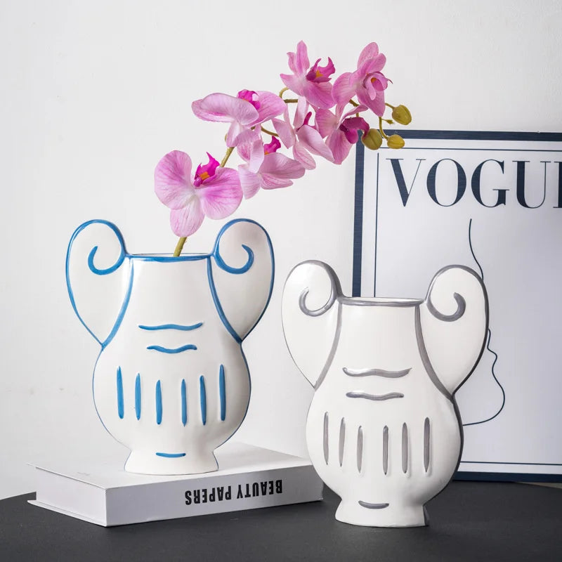 20cm Ceramic Vase Flower Pot Hand Painted Hydroponic Planter Home Decor