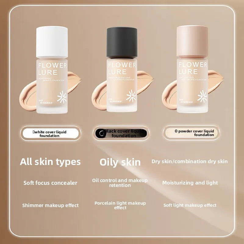 Lightweight Buildable Foundation & Concealer BB Cream - Long-Lasting Oil-Control Liquid Makeup