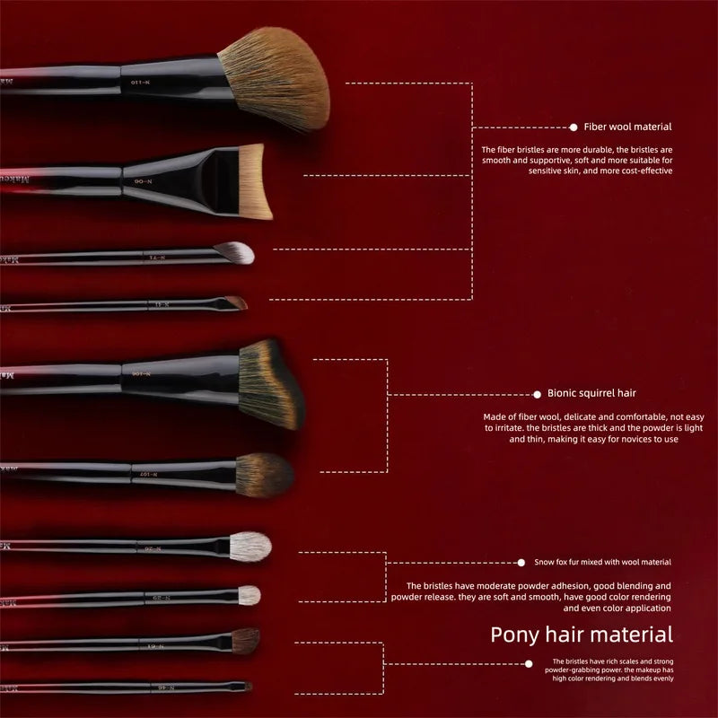 Full Face Makeup Brush Set for Beginners - Eyeshadow & Foundation Tools