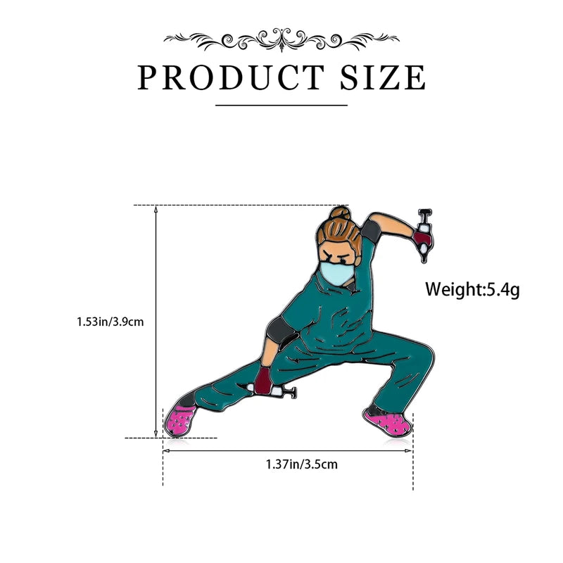 Funny Doctor Nurse Enamel Brooch Pin Medical Cartoon Badge Jewelry Gift
