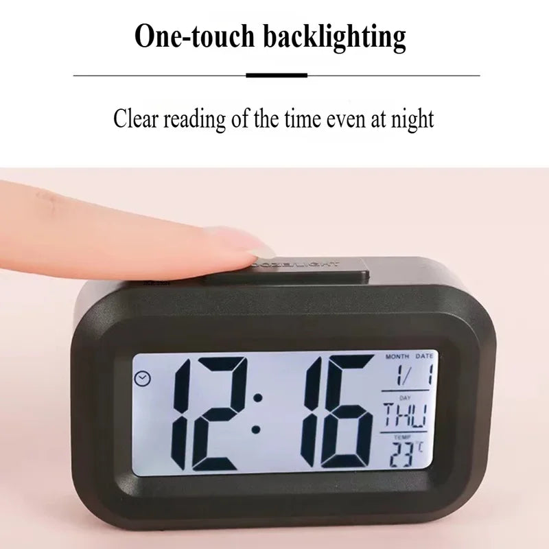 Digital Alarm Clock for Bedside and Home - Date, Temperature, Night Light, Snooze