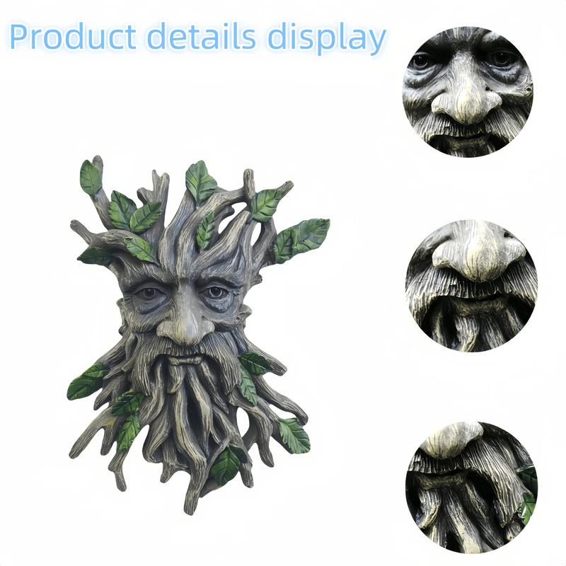 Wooden Tree Spirit Decor Pendant for Halloween and Christmas Garden Yard