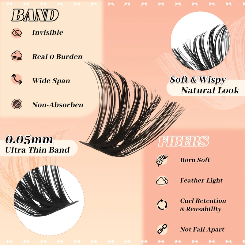 Cluster False Eyelashes Set DIY Extension Multi Style Natural Look Professional Makeup