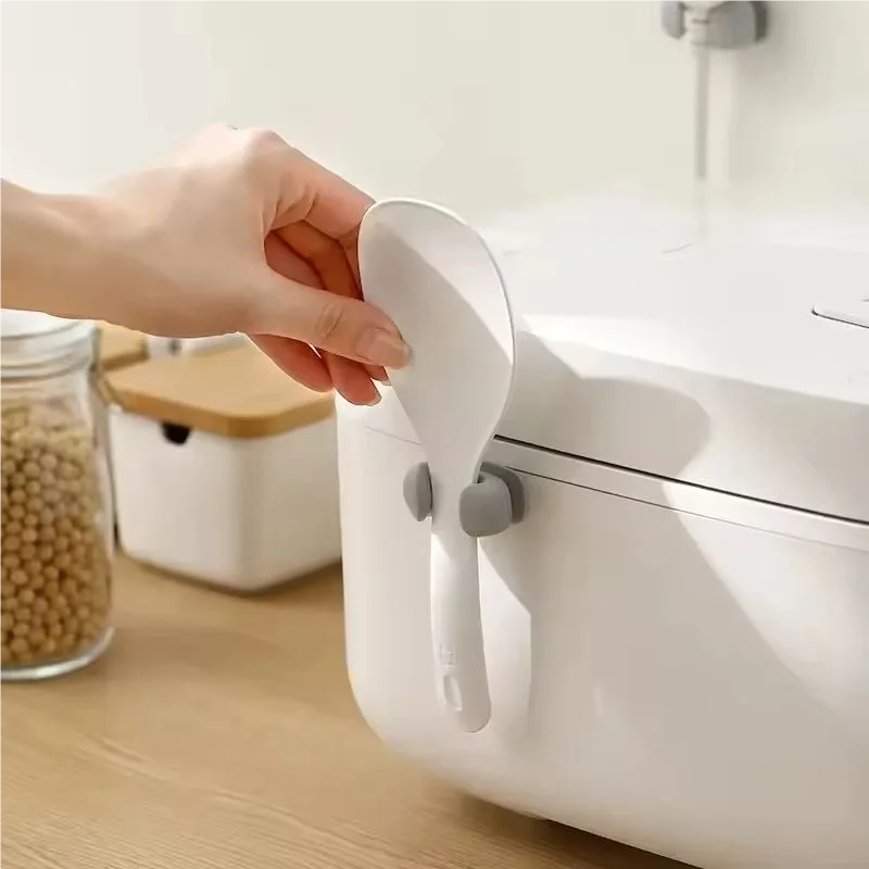 Silicone Rice Spoon Holder Wall-Mounted Heat-Resistant Kitchen Organizer