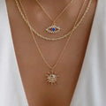 Minimalist Evil Eye Necklace for Women Turkish Blue Eyes Pendant Lucky Jewelry