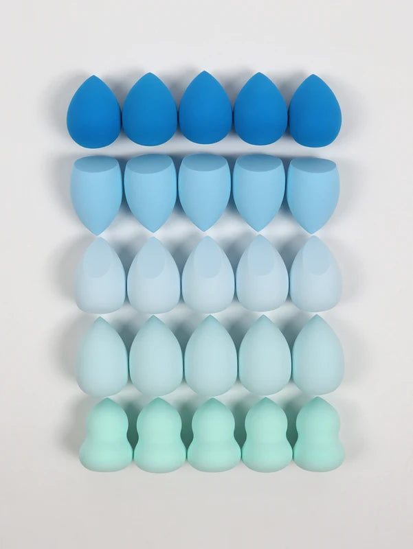 25 Makeup Sponges Set - Multi-Color Foundation & Blush Blenders for Liquid, Cream & Powder