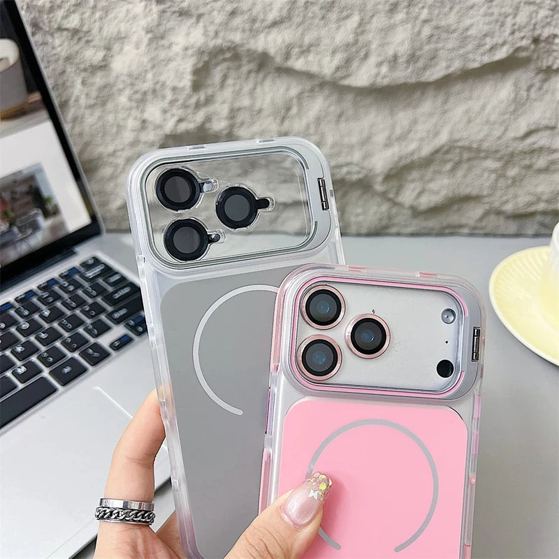 Magnetic Shockproof Phone Case for iPhone 17 Pro Max & Air Series - Bumper Cover with Lens Protect & Stand