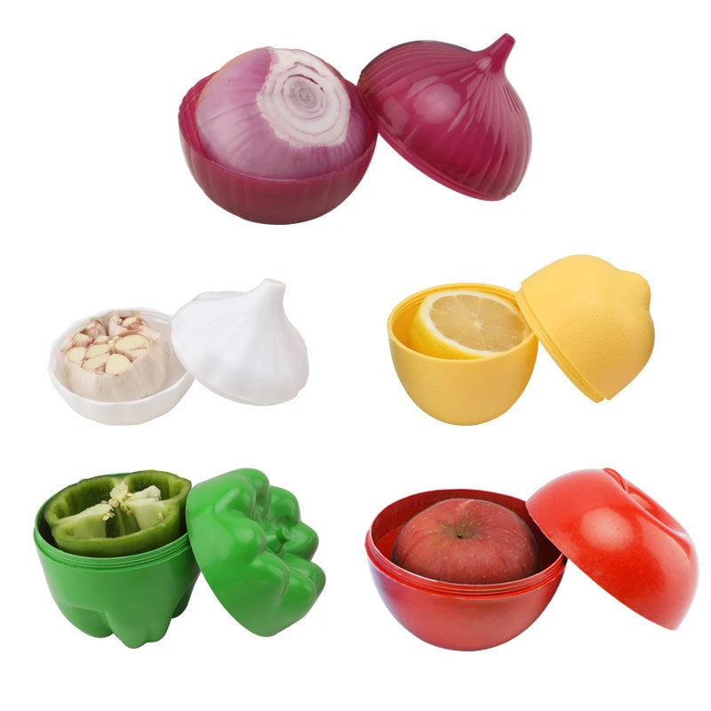 Food Storage Container Set with Fun Lemon & Onion Shapes - Reusable Pantry Organizer