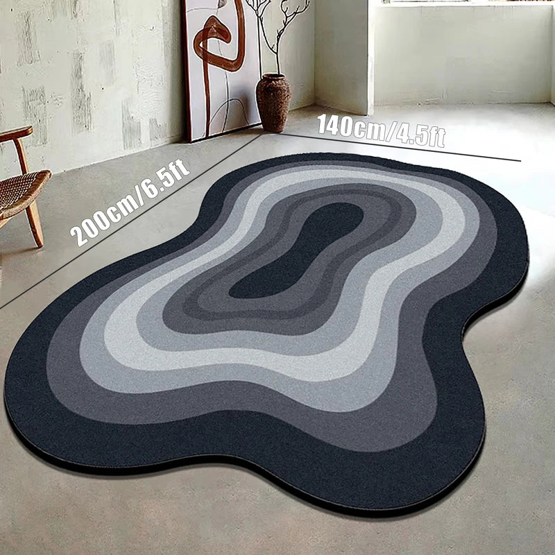 Large Irregular Area Rug with Non-Slip Backing for Living Room Bedroom Home Decor