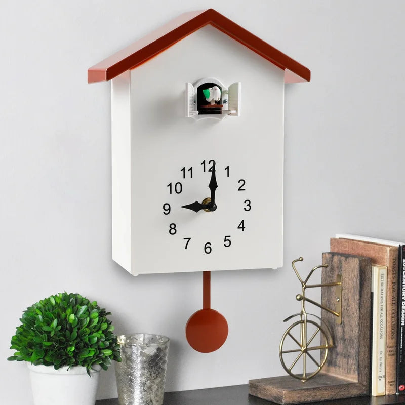 Modern Bird Wall Clock - Cuckoo Sound, Minimalist Design, 25x20cm