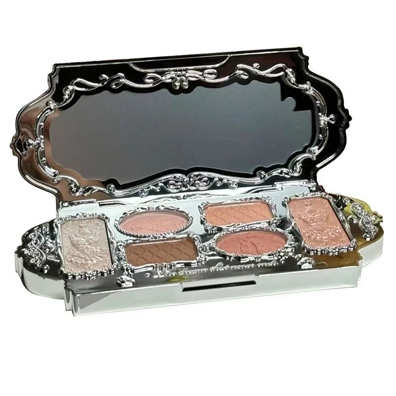 Vegan Makeup Face Palette with Matte, Shimmer, Pearl & Glitter Eyeshadows - 6 Colors