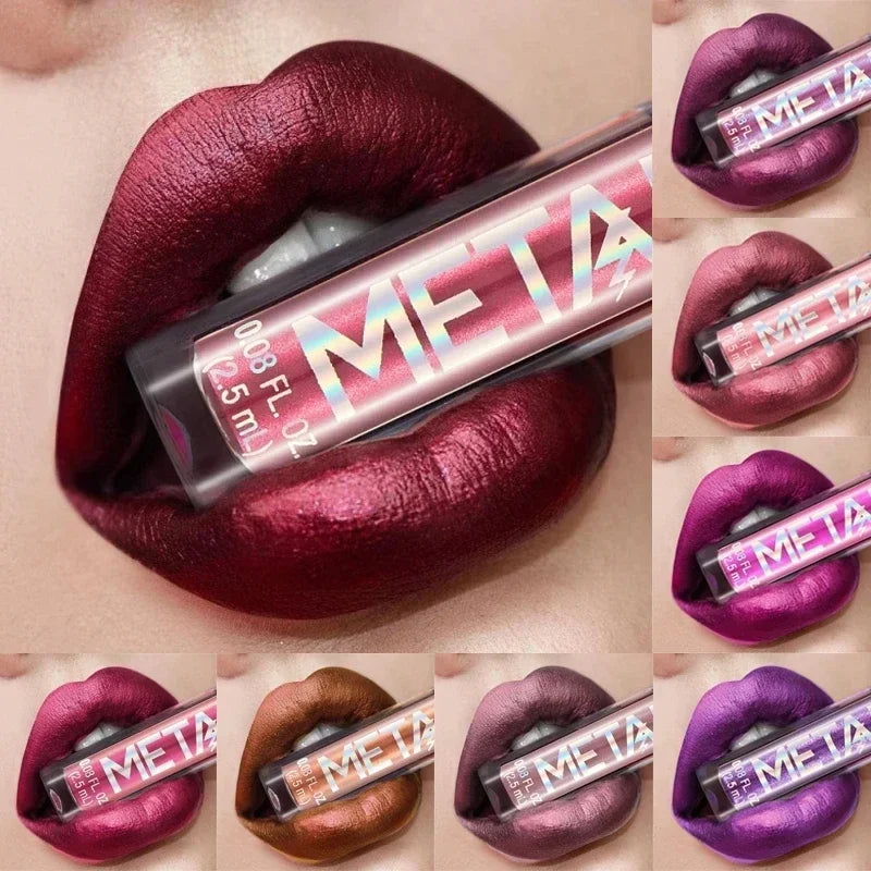 Waterproof Long Lasting Pearl Lip Gloss with Shimmer and Metallic Finish