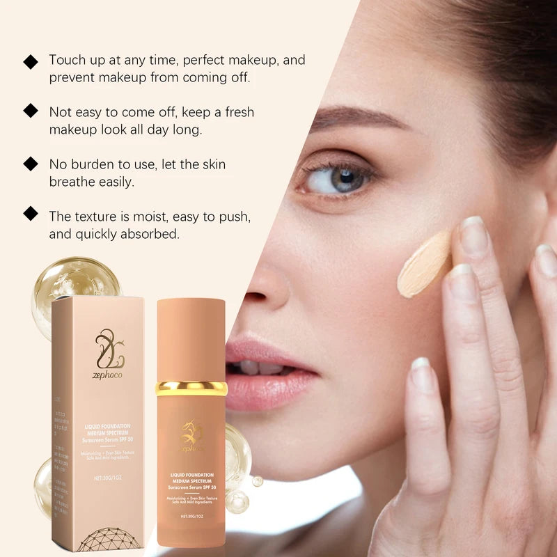 Hydrating Long-Lasting Foundation with Matte Finish - Lightweight & Flawless Skin