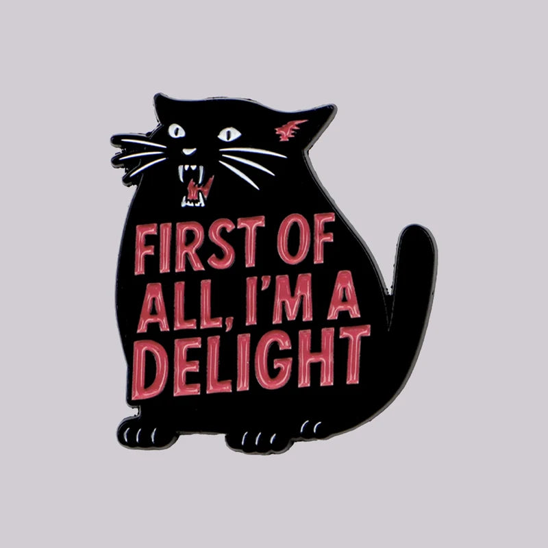 Cute Black Cat Enamel Pin Lapel Badge Brooch for Clothing & Accessories